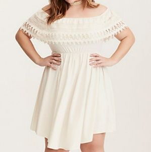TORRID Off Shoulder V-Hem Dress